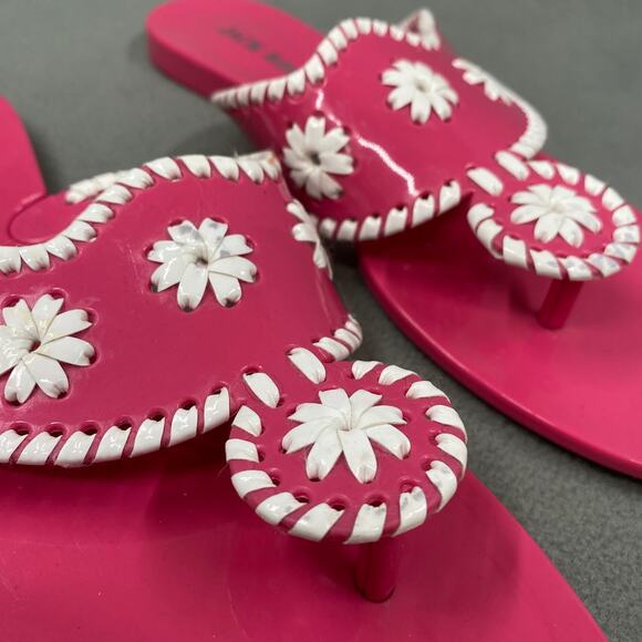 JACK‎ ROGERS Jelly Pink Fuschia Summer Sandals Size 8 Barbie Look Miss Georgica - Picture 11 of 15